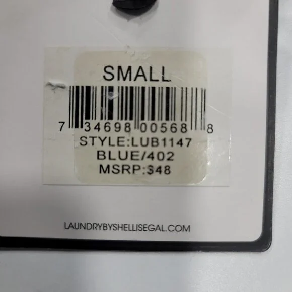 Laundry by Shelli Segal Blue Cross-Back Sports Bra Sz SM - Picture 6 of 6